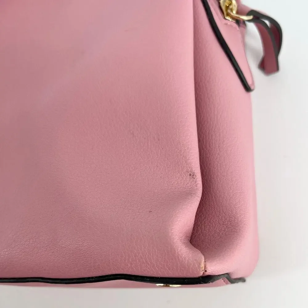Nine West pink purse handbag satchel with removeable crossbody strap